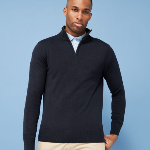 Henbury 1/4 Zip Neck Sweater Thumbnail