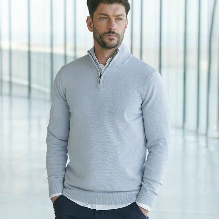 Henbury 1/4 Zip Neck Sweater Thumbnail