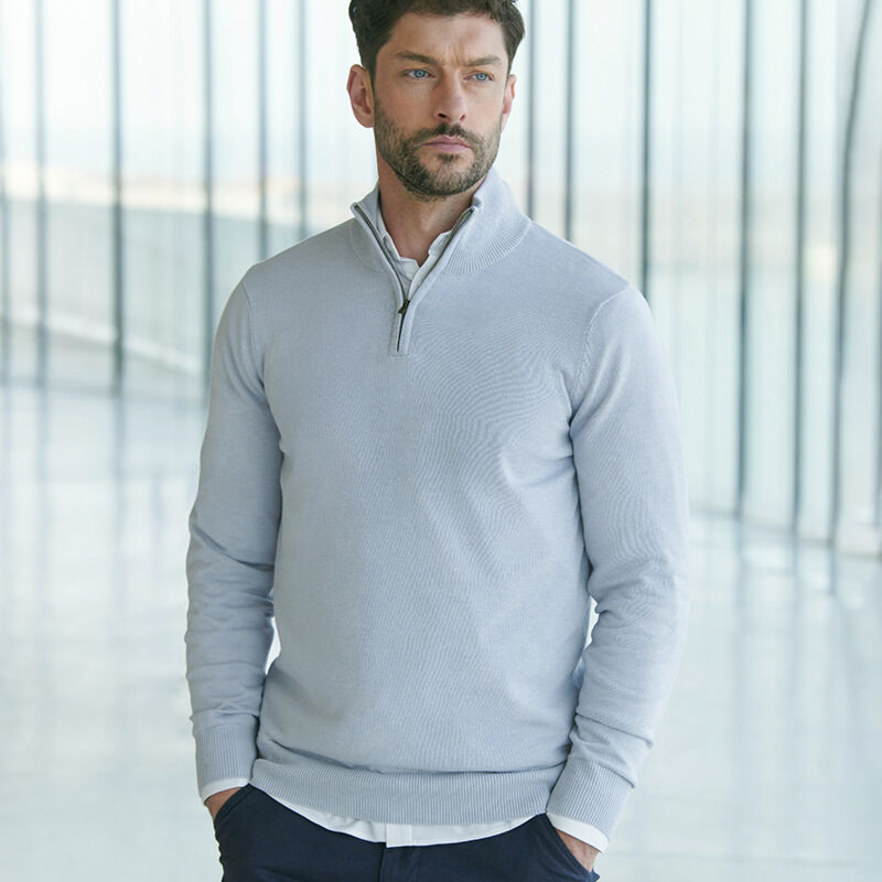 Henbury 1/4 Zip Neck Sweater Thumbnail