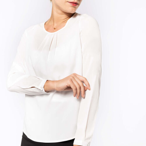 Kariban Ladies' long-sleeved crepe blouse Thumbnail